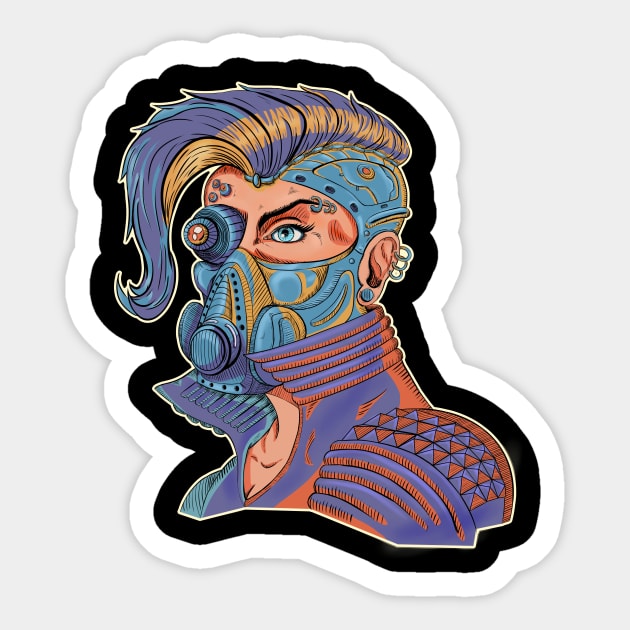 Cyber Punk Sticker by miadrawing